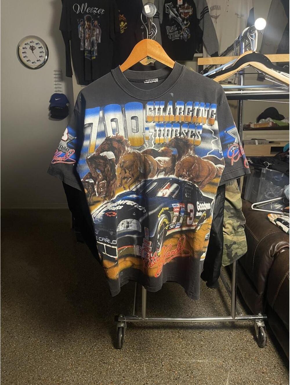 Vintage 90s Dale Earnhardt Nascar AOP shirt